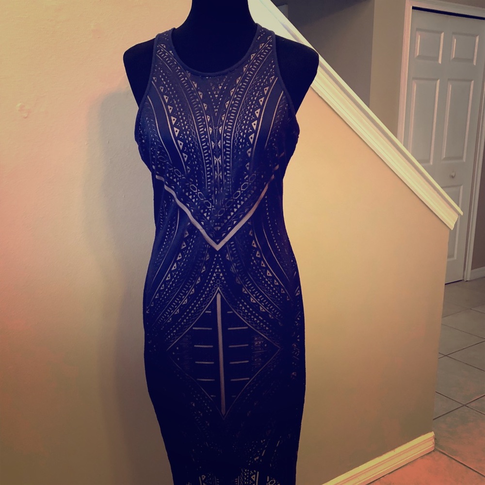 ✨NEW LISTING✨ Navy Lace Overlay Dress